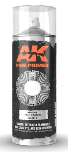 AK Interactive 1041 Fine Grey Lacquer Primer 200ml Spray
