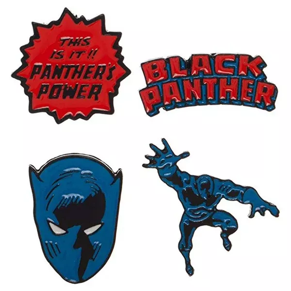 Black Panther Lapel 4 Pin Set