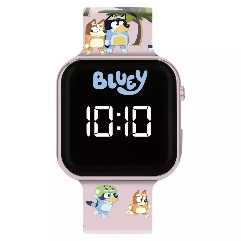 Bluey Pink Printed Strap Led Watch