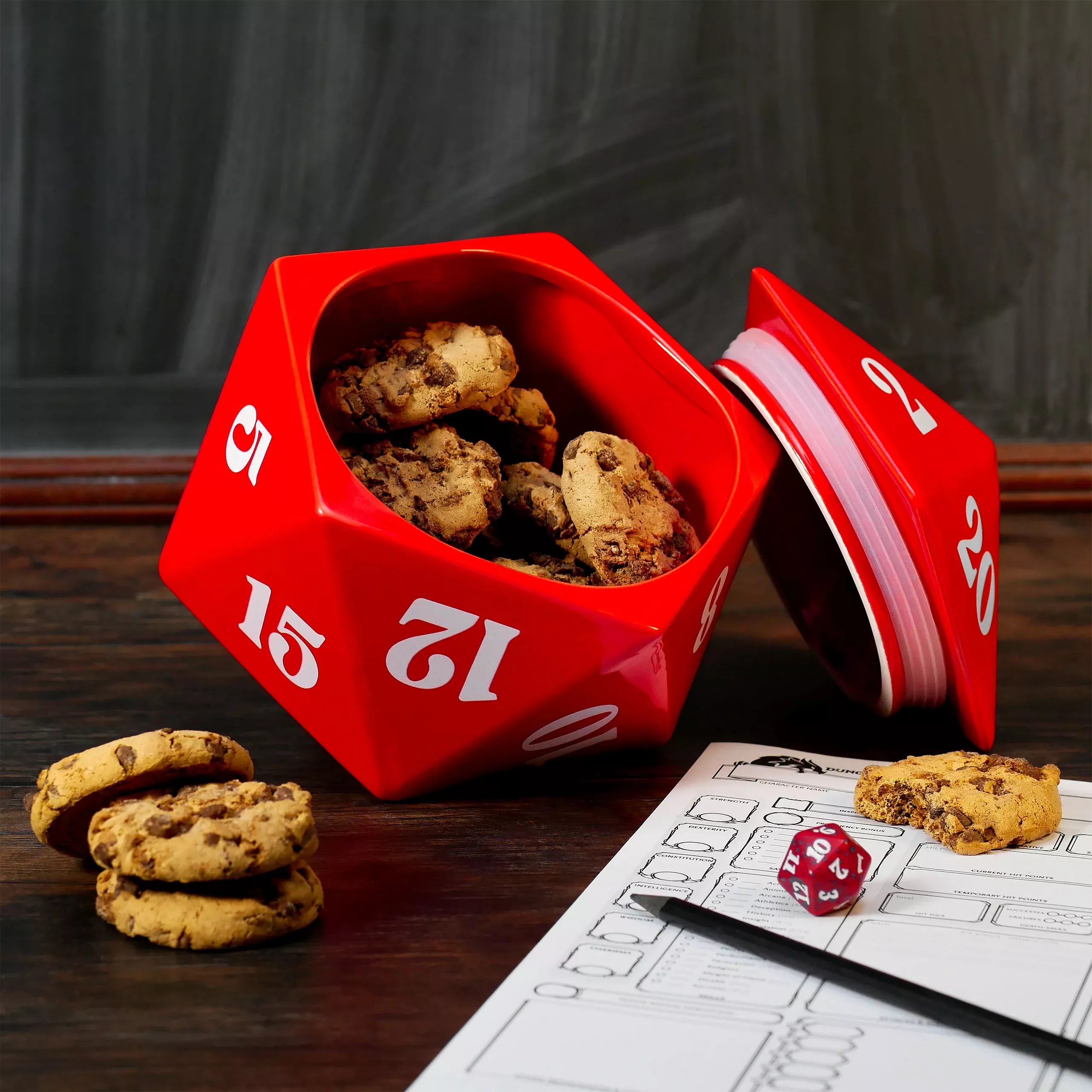 D20 Dice Cookie Jar for Pen & Paper Fans
