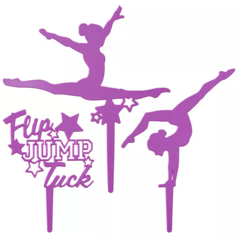 Gymnastics/Dance Cake Topper - Flip, Jump, Tuck!