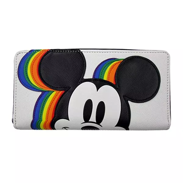 Loungefly Disney Mickey Mouse Rainbow Zip Around Wallet