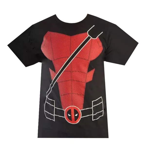 Marvel Deadpool Suit Up Black Red Tee Shirt