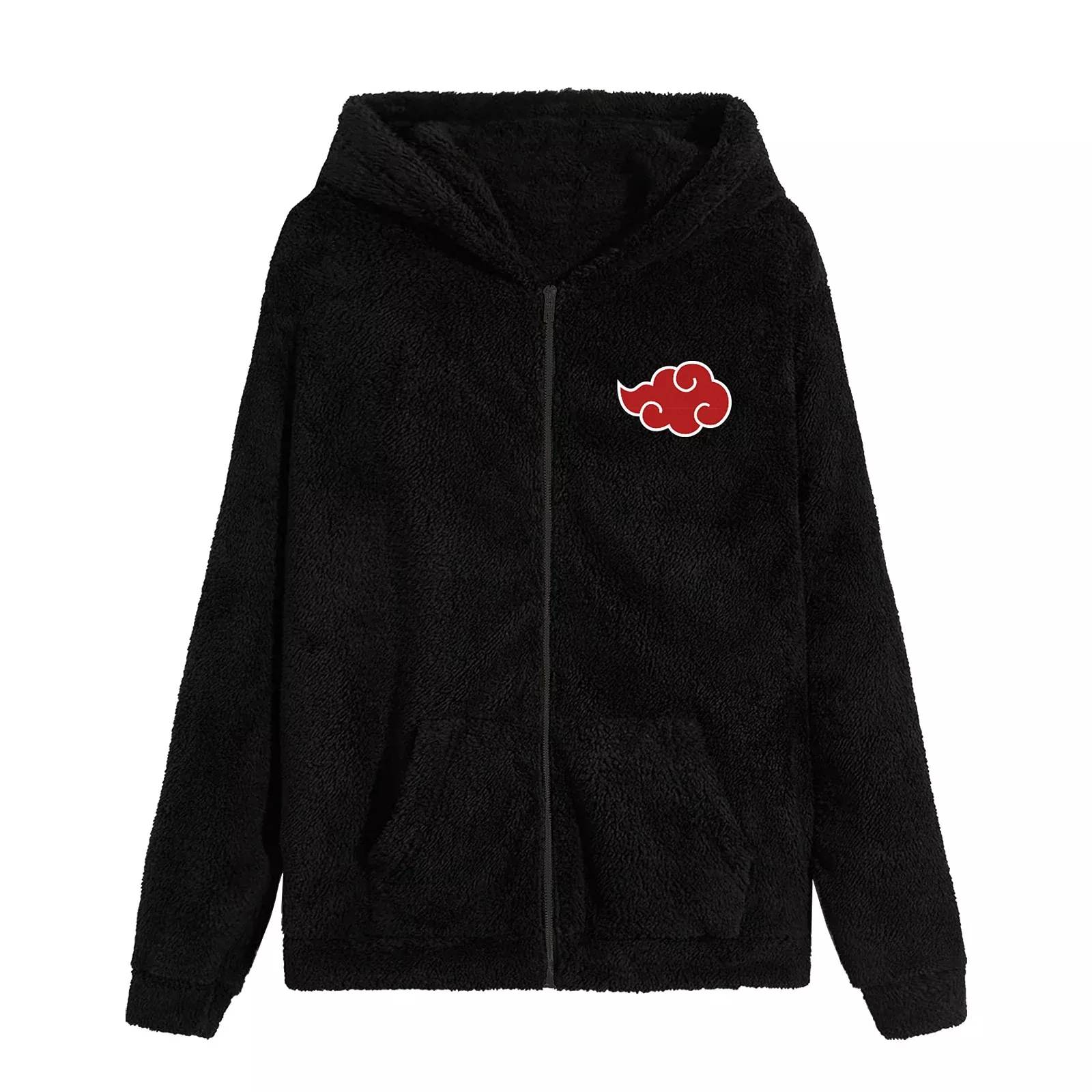 Naruto - Akatsuki Plush Hoodie Jacket Black
