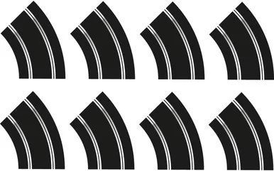 Scalextric #C8196 R2 Curves (x8) Track Extension Pack