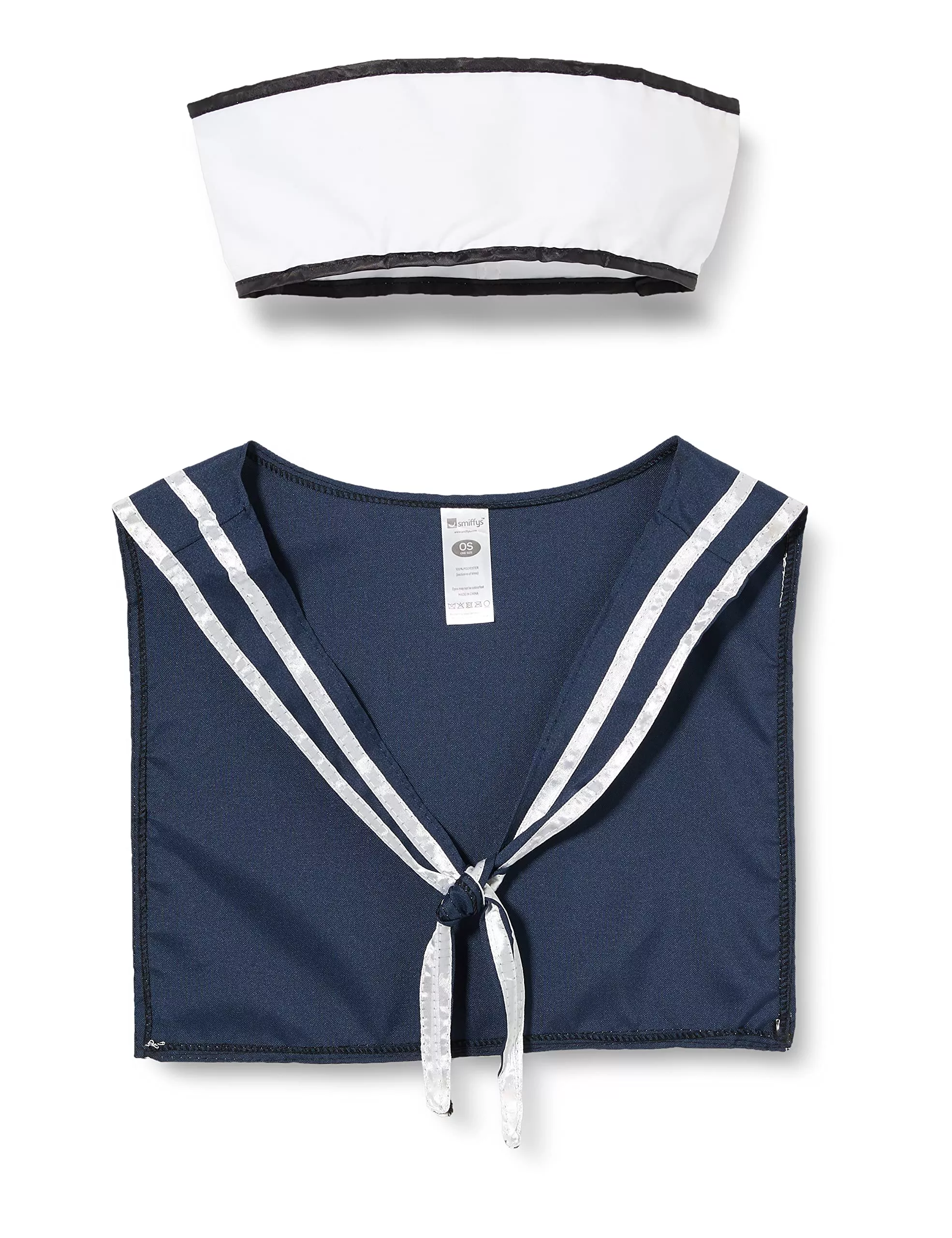 Smiffys Sailor Scarf & Hat, White
