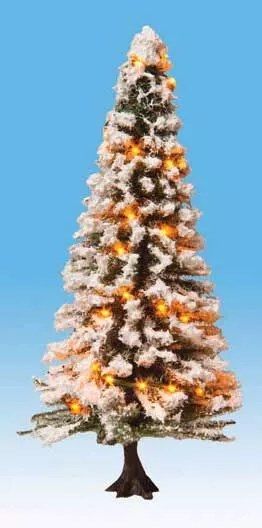 Snow-Covered Christmas Tree with 30 LEDs 4-3/4" Tall