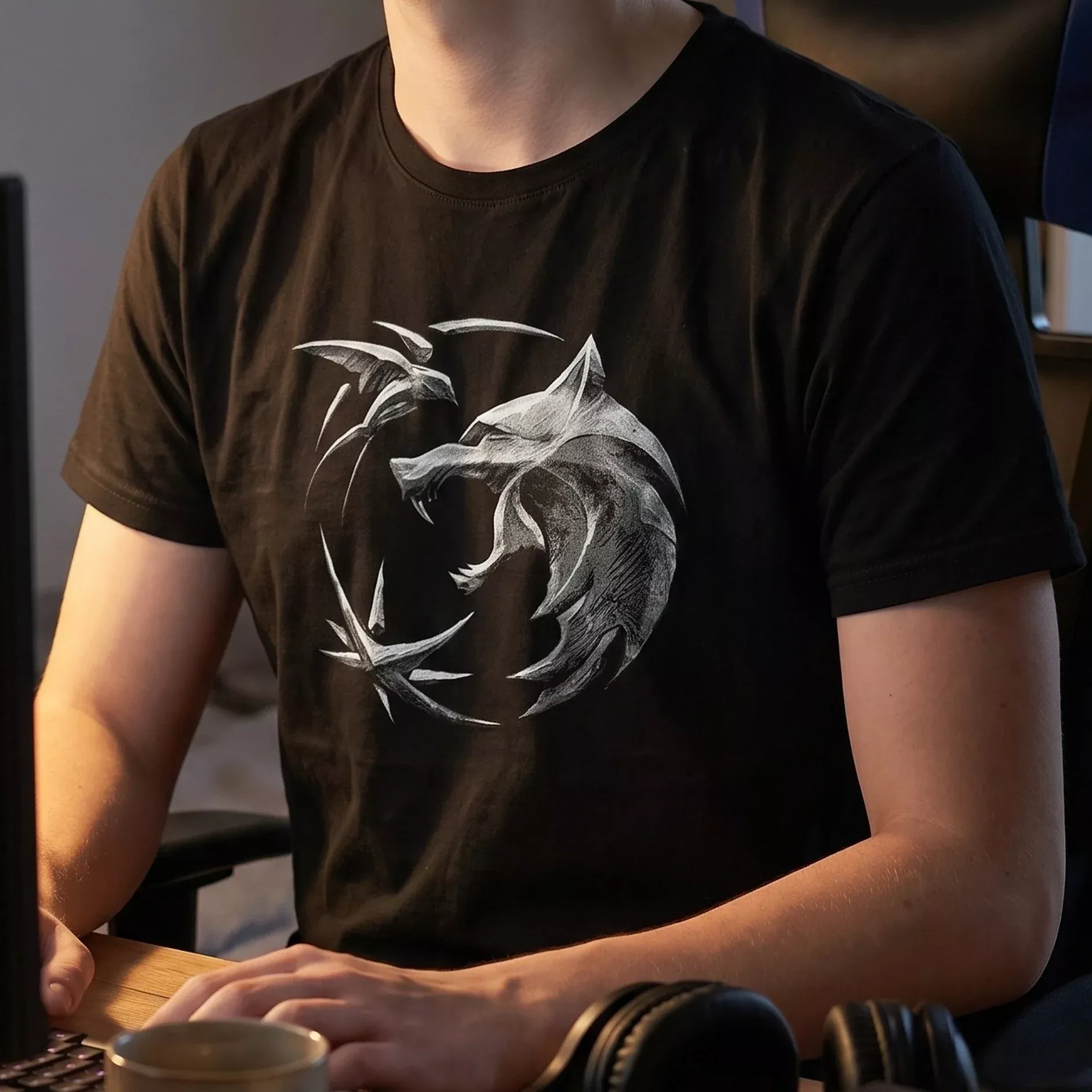 Witcher - Wolf Emblem T-Shirt Black