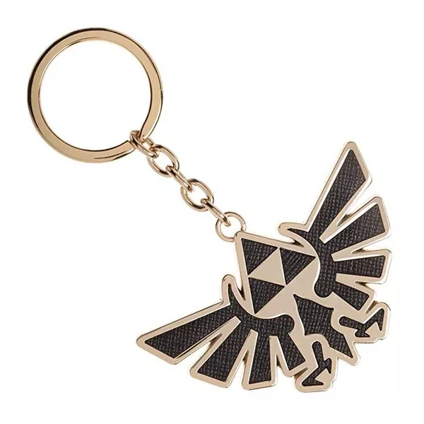 Zelda Crest Metal Inlay Keychain